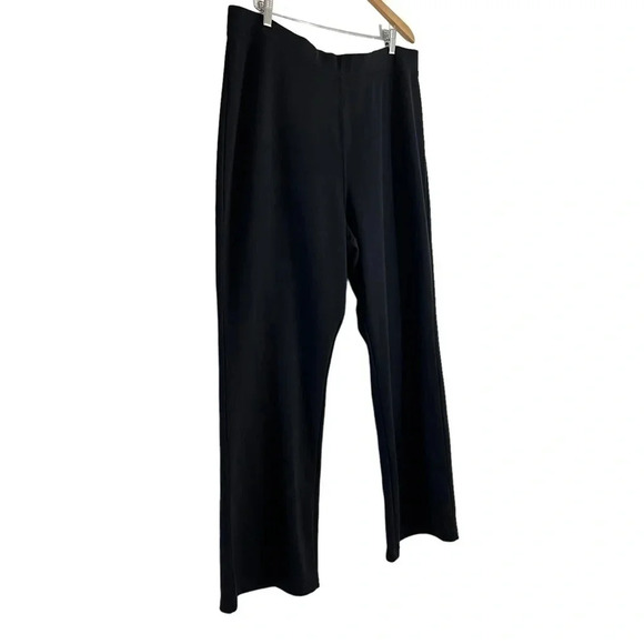 Roamans Black Loungewear Pants 24W Plus Size Black Bootcut Pull On Stretch Basic - Picture 4 of 6